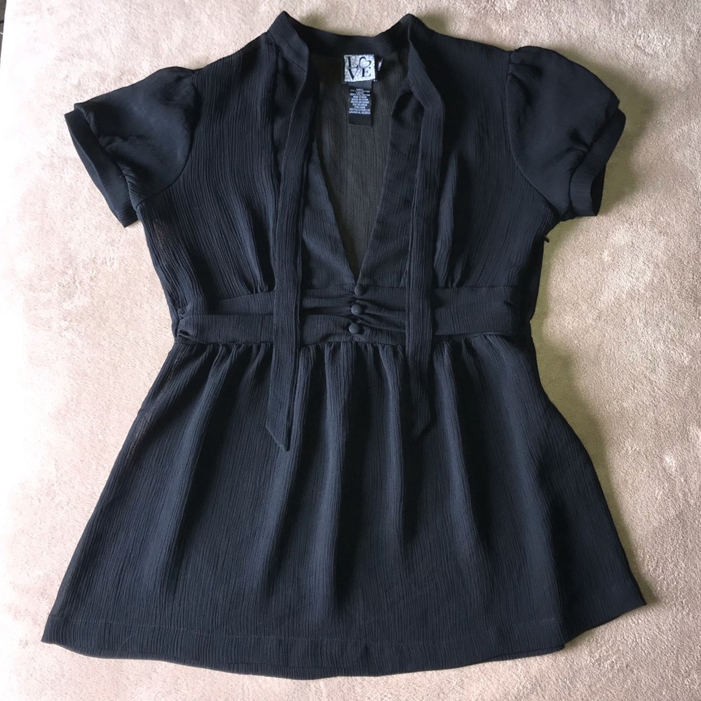 Black casual sheer top size medium 👚